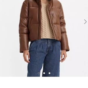 Levi’s Brown Leather Women's Puffer Jacket